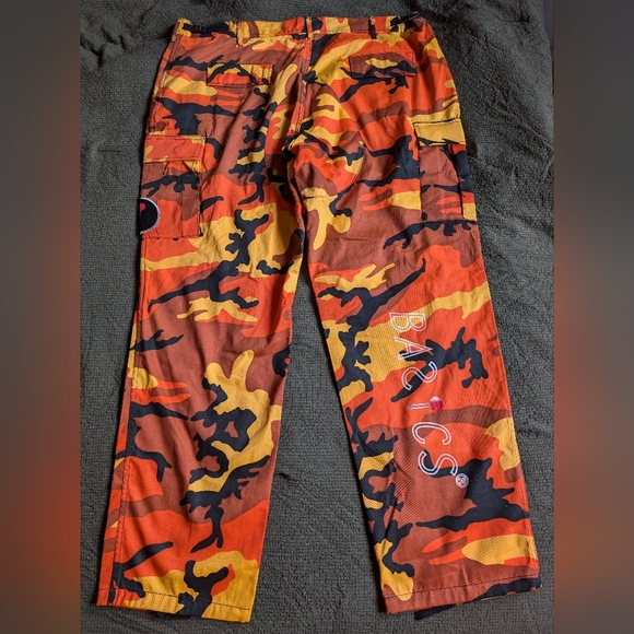 AUTHENTIC Military Orange basics Cargo Pants Sz X- large Adjustable - Picture 6 of 11